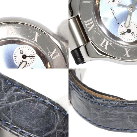 Cartier W1020013 Chronoscuff SM Watch Stainless Steel Leather Ladies - Picture 9 of 11